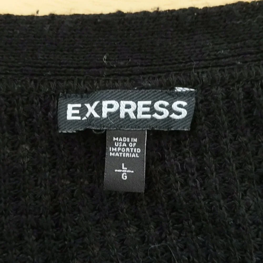 Express Waffle Knit Sweater Cardigan